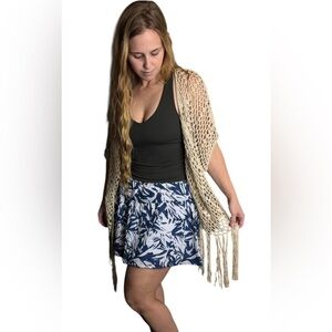 Aeropostale Navy and White Patterned Skirt